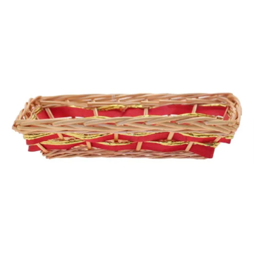 Rectangular Tray Two Tone w/Red Basket 33cm