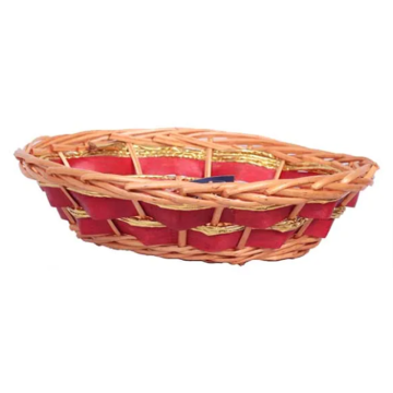 Round Tray Two Tone w/Red Basket 32cm