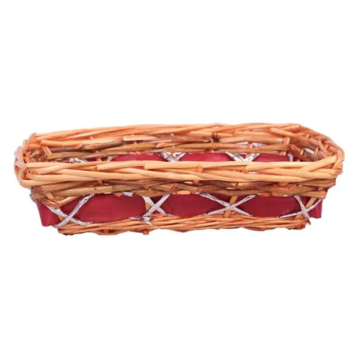Rectangular Tray Two Tone Basket w/Silver Decoration 33cm