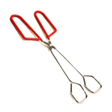 Steelex Chrome food Tong with Red Silicone Ends 10&quot;