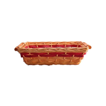 Rectangular Red Two Tone Basket with Handle