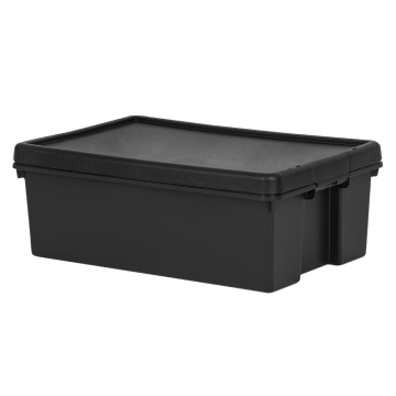 Wham Bam Heavy Duty Recycled Black Storage Box &amp; Lid 36 Litre