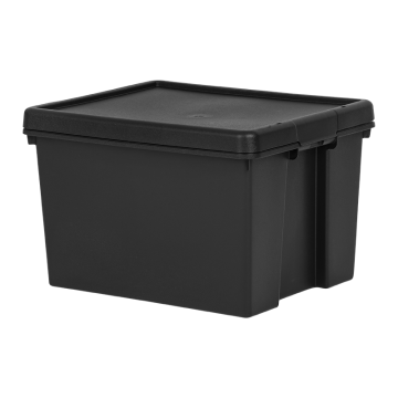 Wham Bam Heavy Duty Recycled Black Storage Box &amp; Lid 45 Litre