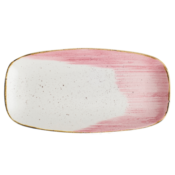 Churchill Stonecast Accents Petal Pink Chefs Oblong Plate 11.75 x 6&quot; (Pack 12)