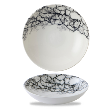 Churchill Kintsugi Accents Quartz Black Evolve Coupe Bowl 9.75&quot; (Pack 12)
