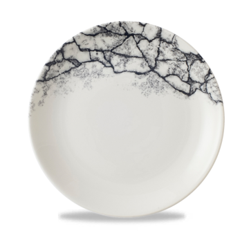 Churchill Kintsugi Accents Quartz Black Evolve Coupe Plate 8.67&quot; (Pack 12)