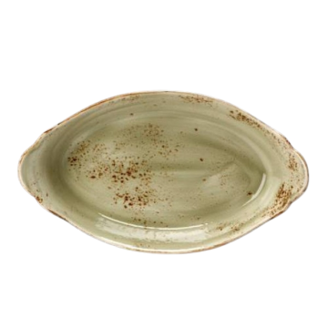 Steelite Craft Green Oval Eared Dish 34 x 19cm (Pack 6)