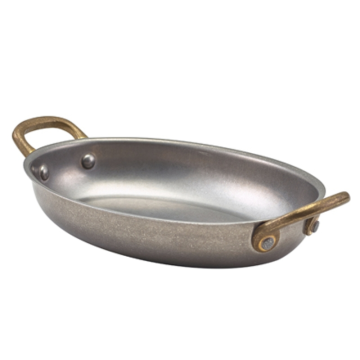 GenWare Vintage Steel Oval Dish 18.5 x 13.5cm (Pack 6)