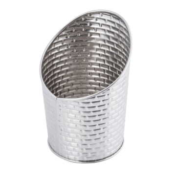 Brickhouse Stainless Steel Round Slanted French Fry | Chips Serving Cup 280ml / 9.5oz