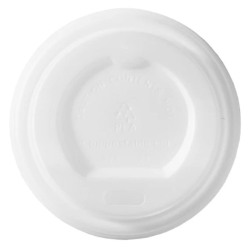 Biodegradable 62mm CPLA Hot Coffee Cup Lid fits 4oz (Pack 50)