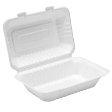 Compostable 9x6&quot; Regular Bagasse Clamshell (Pack 250)
