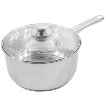 Prima Stainless Steel Milkpan Induction Base With Glass Lid 20cm