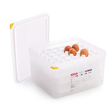 Araven GN Egg Container &amp; Lid 2/3 200mm 19 Litre with 4 Trays (120 Eggs)