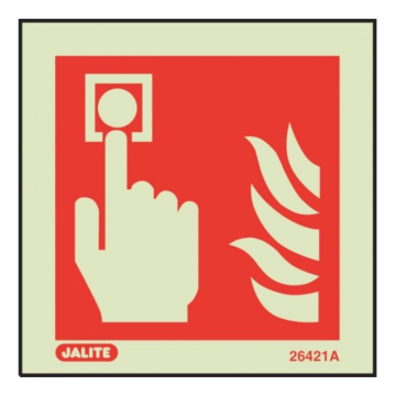 Fire alarm location sign 100 x 100mm PVC Photoluminescent Rigid