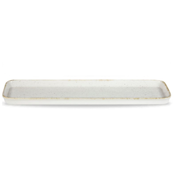 Churchill Stonecast Hints Barley White 2/4 Flat Tray 21 x 6&quot; (Pack 4)