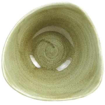 Churchill Stonecast Patina Burnished Green Triangular Bowl 6&quot; (Pack 12)