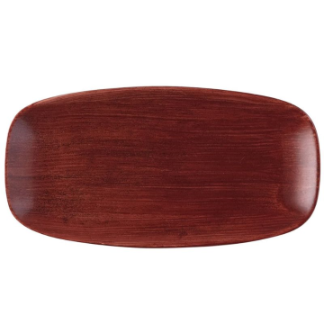 Churchill Stonecast Patina Red Rust Chefs Oblong Plate 13.88x7.38&quot; (Pack 6)