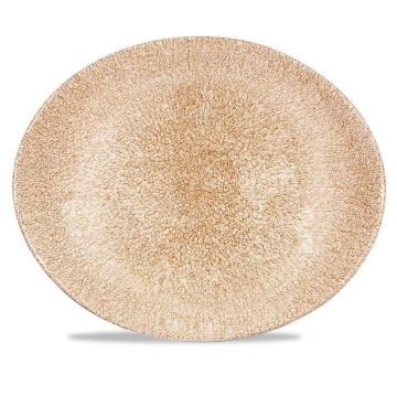 Churchill Raku Garnet Orange Orbit Oval Coupe Plate 10.63&quot; (Pack 12)