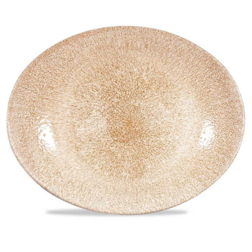 Churchill Raku Garnet Orange Orbit Oval Coupe Plate 12.5&quot; (Pack 12)