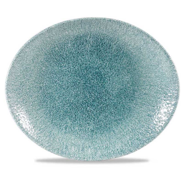 Churchill Raku Jade Green Orbit Oval Coupe Plate 10.63&quot; (Pack 12)