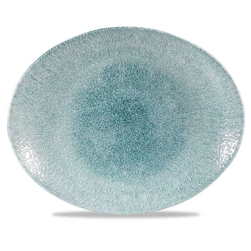 Churchill Raku Jade Green Orbit Oval Coupe Plate 12.5&quot; (Pack 12)