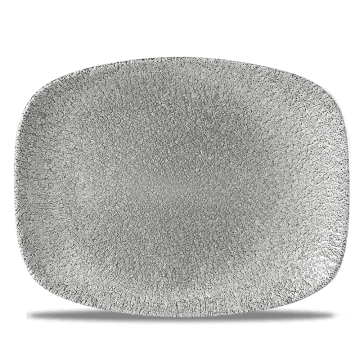 Churchill Raku Jasper Grey Chefs Oblong Plate 10.3&quot;x8&quot; (Pack 12)