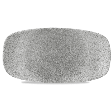 Churchill Raku Jasper Grey Chefs Oblong Plate 11.75&quot; x 6&quot; (Pack 12)