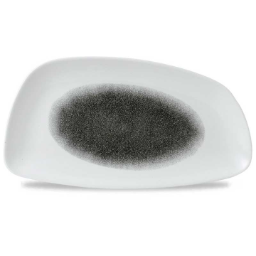 Churchill Raku Quartz Black Chefs Geo Plate 13.75x7.25&quot; (Pack 6)