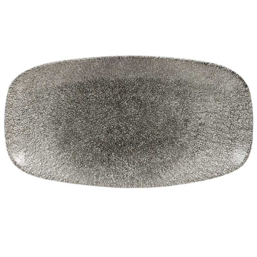 Churchill Raku Quartz Black Chefs Oblong Plate 11.75&quot; x 6&quot;