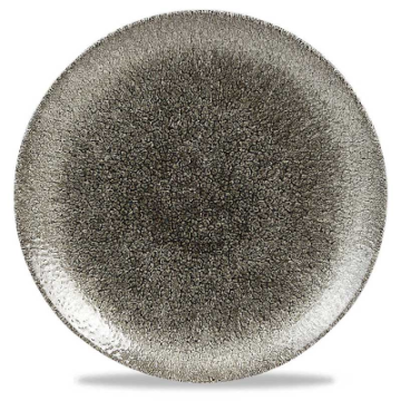 Churchill Raku Quartz Black Evolve Coupe Plate 10.25&quot;