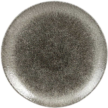 Churchill Raku Quartz Black Evolve Coupe Plate 8.67&quot;