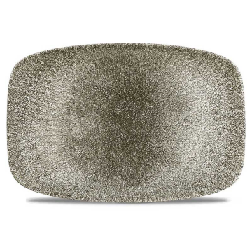 Churchill Raku Quartz Black Oblong Chefs Plate 12 x 7.8&quot; (Pack 6)