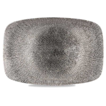 Churchill Raku Quartz Black Oblong Platter 13.5&quot; x 9.25&quot; (Pack 6)
