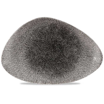 Churchill Raku Quartz Black Triangle Chefs Plate 13.75&quot;x7.38&quot; (Pack 6)