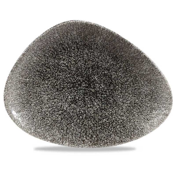 Churchill Raku Quartz Black Triangle Chefs Plate 7.75x5.75&quot; (Pack 12)