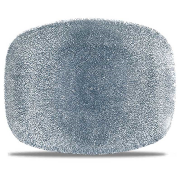 Churchill Raku Topaz Blue Chefs Oblong Plate 10.3&quot;x8&quot; (Pack 12)