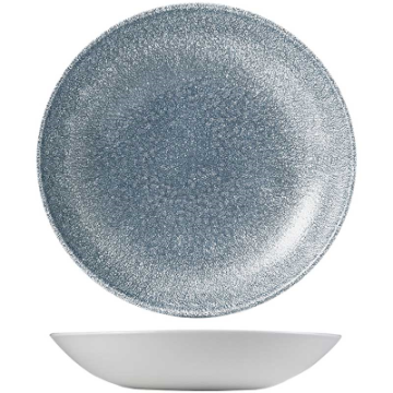 Churchill Raku Topaz Blue Evolve Coupe Bowl 9.75&quot;