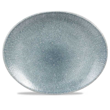 Churchill Raku Topaz Blue Orbit Oval Coupe Plate 10&quot; (Pack 12)