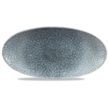 Churchill Raku Topaz Blue Oval Chefs Plate 11.8x5.75&quot;