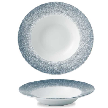 Churchill Raku Topaz Blue Profile Wide Rim Bowl Large 10.90&quot;