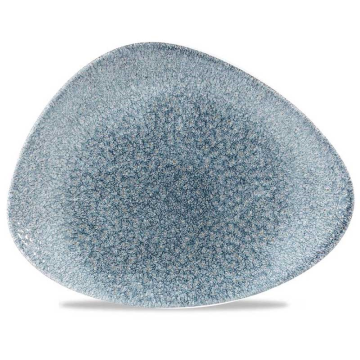 Churchill Raku Topaz Blue Triangle Chefs Plate 10.38&quot;x8&quot; (Pack 12)