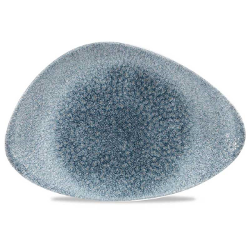 Churchill Raku Topaz Blue Triangle Chefs Plate 12&quot;x8&quot; (Pack 6)