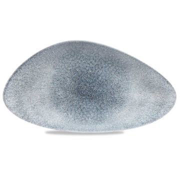 Churchill Raku Topaz Blue Triangle Chefs Plate 13.75&quot;x7.38&quot; (Pack 6)