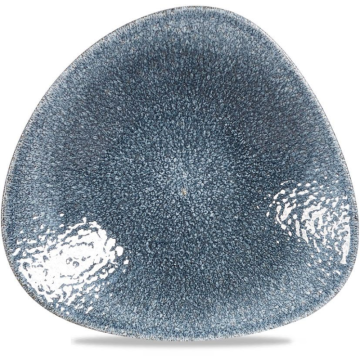 Churchill Raku Topaz Blue Triangle Shallow Bowl 10.75&quot;x10.5&quot; (Pack 12)