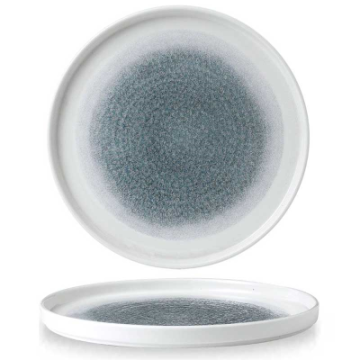 Churchill Raku Topaz Blue Walled Plate 10.25&quot;