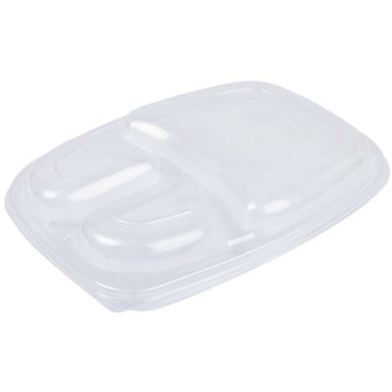 Clear Microwaveable Lid for 3 Compartment Container (Pack 20)