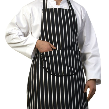 Butchers Stripe Bib Apron Blue White Stripe with Pocket