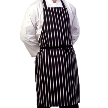 Butchers Stripe Bib Apron Black White Stripe