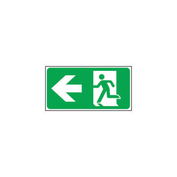 Self Adhesive Exit Man Arrow Left Sign