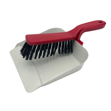 Metal Dustpan &amp; Brush Set Grey